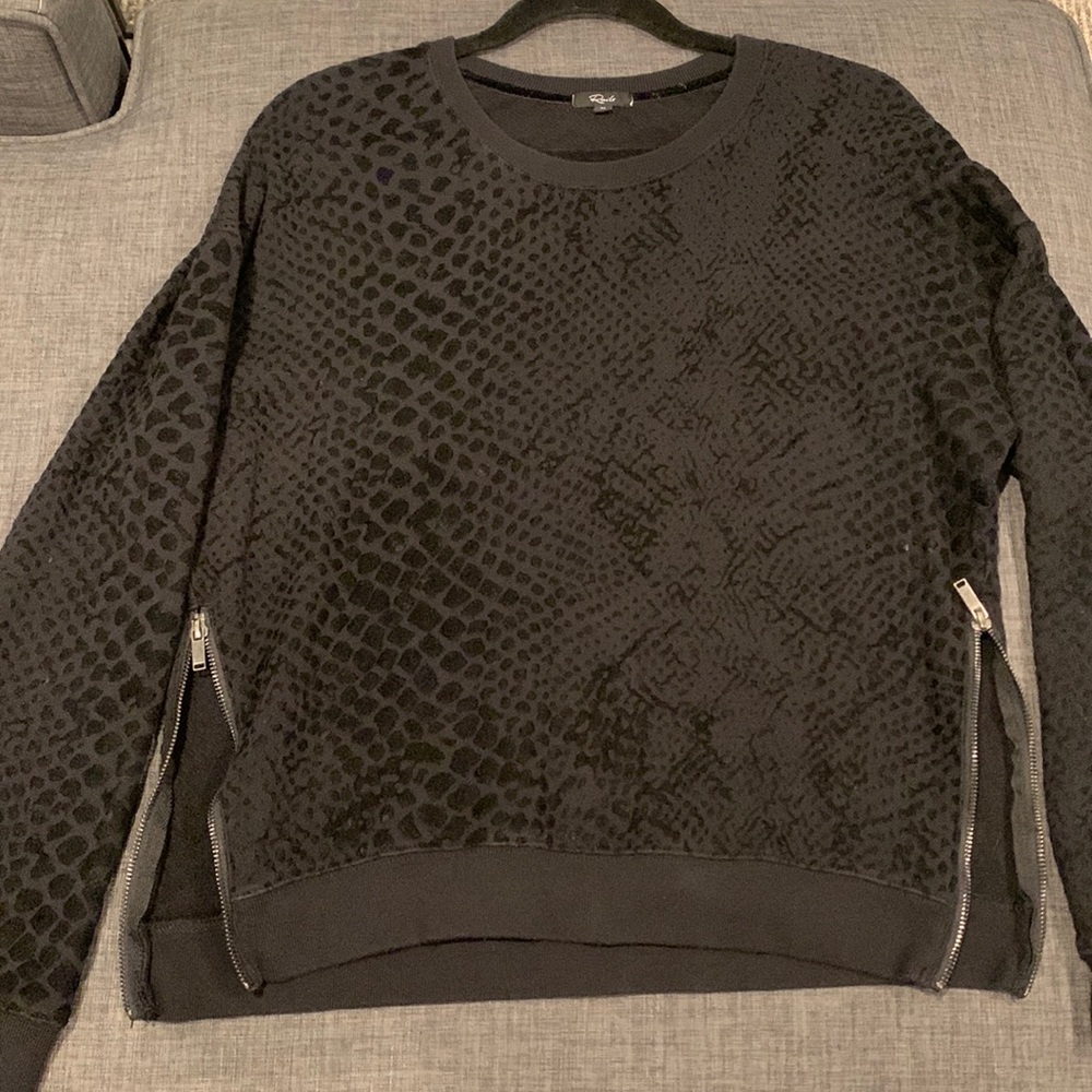 Nwt Rails Side Zip Sweatshirt Top Black Medium - image 1